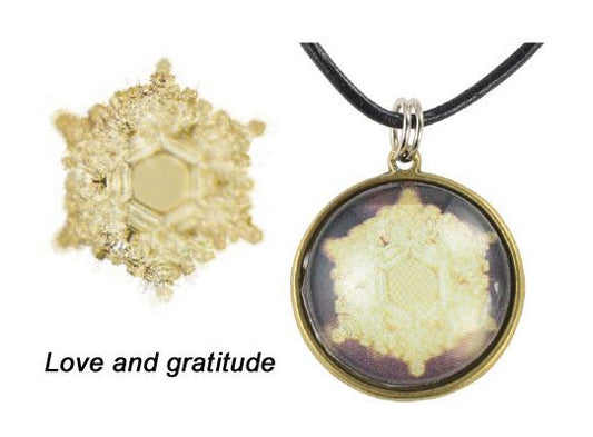 Water Crystal Zeta Pendant of “Love and gratitude”