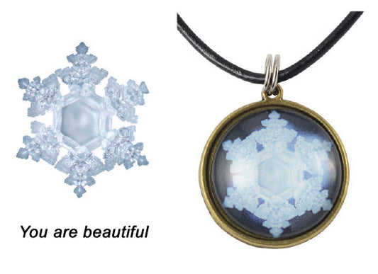 Water Crystal Zeta Pendant of “You are beautiful”