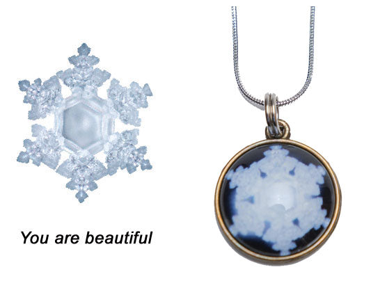 Water Crystal Zeta Pendant of “You are beautiful”